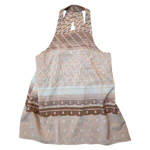 Jonathan Simkhai Silk Top Halter Neck Stripe Polka Dot Extra Small XS